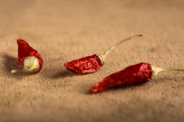 Kurutulmuş kırmızı serin biber yakın çekim