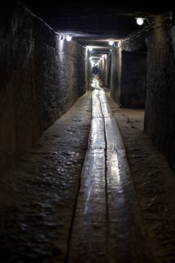 Cacica, Suceava 'daki bir tuz madeninde madencilik tüneli - Romanya