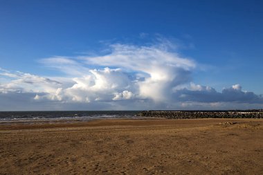 Ostend, Belçika 'daki Kuzey Denizi Sahili - Bahar mevsimi