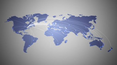 Dünyanın dijital haritası New York seyahatini gösteriyor.