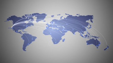 Dünyanın dijital haritası San Francisco seyahatini gösteriyor.