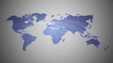 Dünyanın dijital haritası Londra seyahatini gösteriyor. 