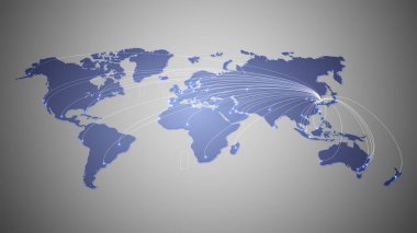 Dünyanın dijital haritası Seul seyahatini gösteriyor. 