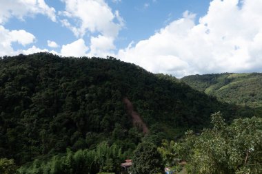 Wat Sri Chum Tapınağı Sukhothai Tarih Parkı 'ndaki mara duruşu, antik sıva tuğla heykel, Tayland ve kültür mirası