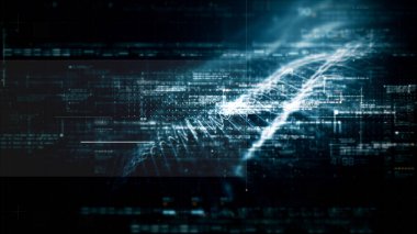 Geleceğin ekran görüntüleme matrisi, şifreli sayılarla yüksek teknolojili dijital veri uzaktan ölçümü, dinamik arkaplan