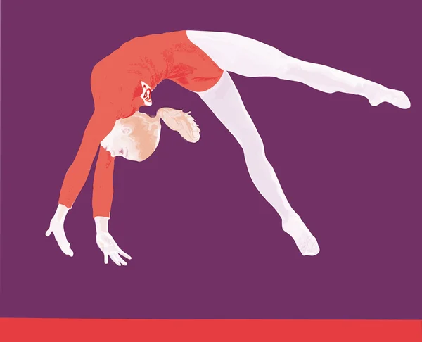 Gymnaste sur le faisceau d'équilibre — Image vectorielle