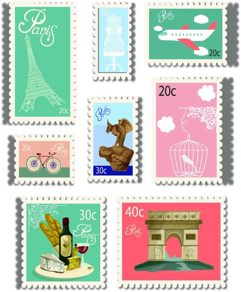 bir seyahat paris Avrupa anılarda pulları