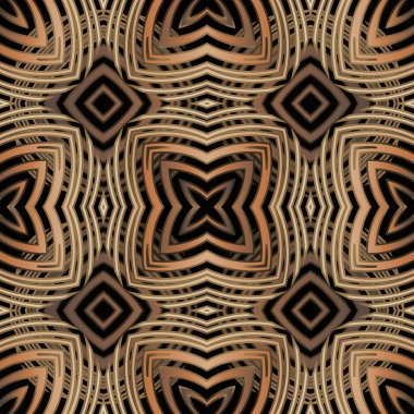 Kalıplı çizgiler ve kıvrımlar pürüzsüz desen. Grunge süslemeli vektör arka planı. Modern tekrar arkaplanı. Geometrik simetrik süs. Çiçek desenini süsleyin. Soyut şekiller, çiçekler, çizgiler