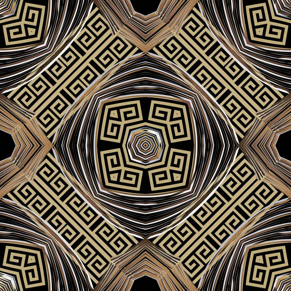 Patrón Étnico Tribal Griego Sin Fisuras Grunge Fondo Vector Ornamental — Vector de stock