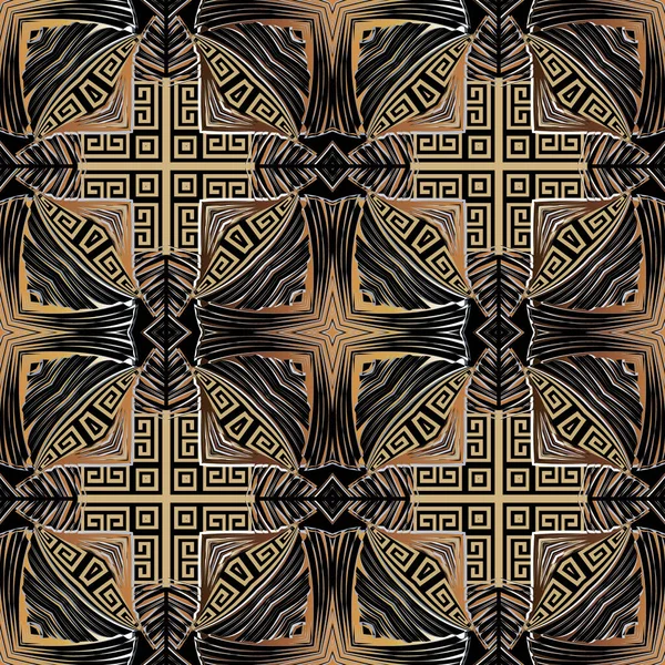 希腊部落的无缝模式 Grunge装饰矢量背景 现代重复背景 几何对称饰物 肮脏的粗糙设计 抽象形状 — 图库矢量图片