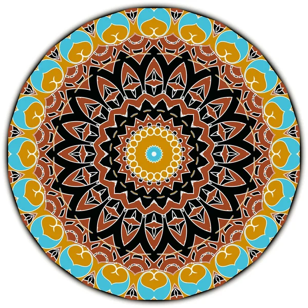 Padrão Mandala Arabesco Redondo Floral Fundo Colorido Vetor Modelado Cenário — Vetor de Stock