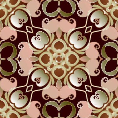 Paisley dikişsiz desen. Eski model arka plan. Yapraklı, şekilli, desenli çiçeklerin vektörü. Renkli süslemeleri tekrar et. Duvar kağıdı, baskı, kumaş için dekoratif dekoratif tasarım.