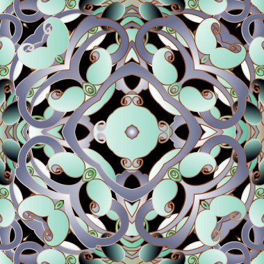 Paisley dikişsiz desen. Eski model arka plan. Yapraklı, şekilli, desenli çiçeklerin vektörü. Renkli süslemeleri tekrar et. Duvar kağıdı, baskı, kumaş için dekoratif dekoratif tasarım.