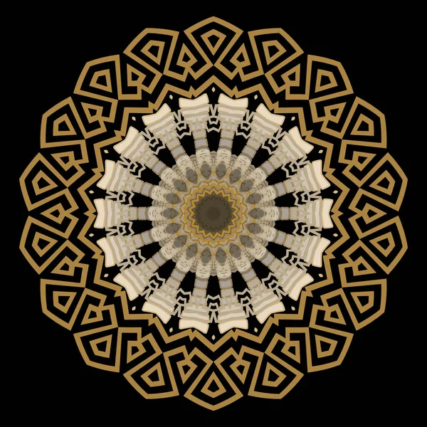 部族の民族スタイルのカラフルなマンダラパターン ギリシャの装飾ベクトルの背景 幾何学的なギリシャ語のキー 背景を意味します 装飾抽象的な花の装飾 モダンなデザイン — ストックベクタ