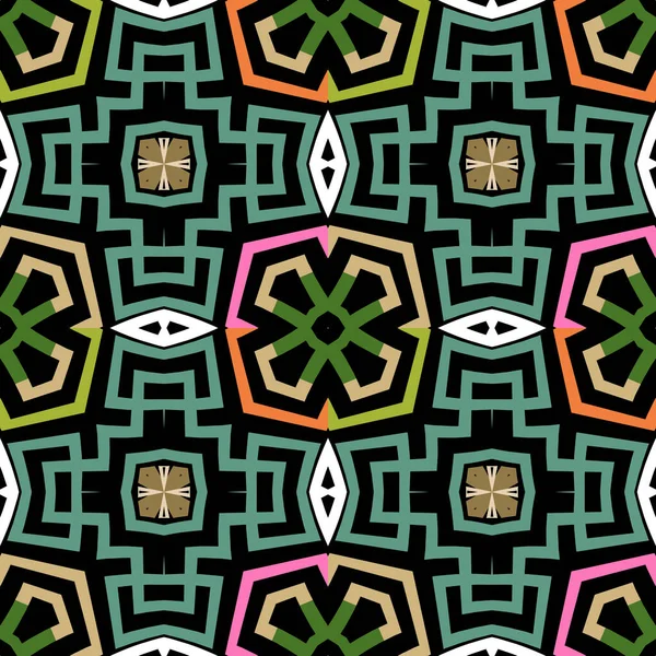 Modèle Sans Couture Coloré Style Ethnique Tribal Arrière Plan Vectoriel — Image vectorielle