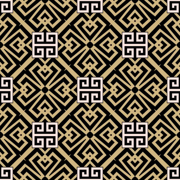 Embroidery Vector Meander Seamless Pattern. Tapestry Geometric Background  Wallpaper. Grunge Surface Embroidered 3d Ornaments. Hatching Gold Greek  Key, Geometric Shapes, Rhombus, Triangles, Lace Lines. Stock Photo, Picture  and Royalty Free Image. Image