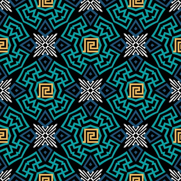 部族の民族スタイルのカラフルなシームレスなパターン ギリシャの装飾ベクトルの背景 幾何学的平均の背景を繰り返します 装飾抽象的な装飾品 ファブリックのための美しいデザイン — ストックベクタ