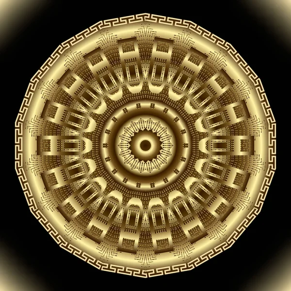 Texturizado Floral Patrón Mandala Oro Fondo Abstracto Del Vector Fondo — Archivo Imágenes Vectoriales