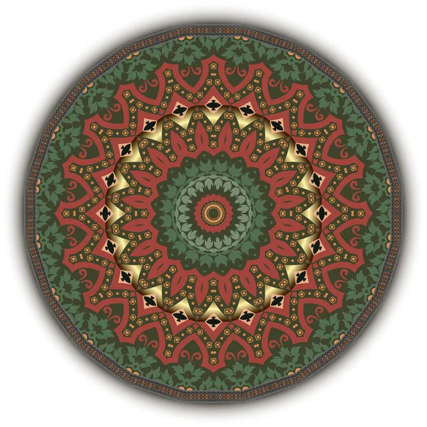 Florale Rosette Runde Vintage Mandala Muster Vektor Ornamentaler Hintergrund Dekorative — Stockvektor