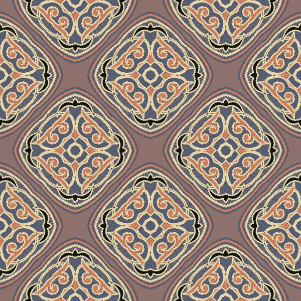Texturiertes Florales Nahtloses Muster Ornamentale Tapisserie Vektor Hintergrund Wiederholen Sie — Stockvektor