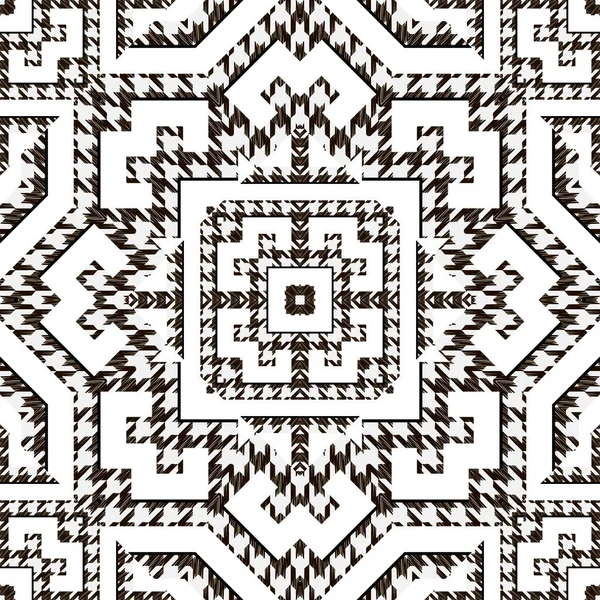 흑백의 둔덕이 패턴이었습니다 패턴의 현대의 장식품이다 기하학적 설계와 그리스 도롱뇽 — 스톡 벡터