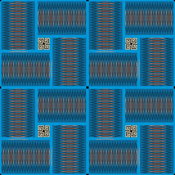 Gevlochten Griekse Vector Naadloos Patroon Abstracte Moderne Ruit Tartan Achtergrond — Stockvector