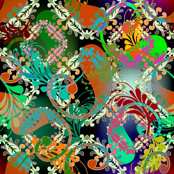 섬유가 패턴입니다 백그라운드를 사용하는 색상의 아름다운 장식품들 장식용 아라비안 호스를 — 스톡 벡터