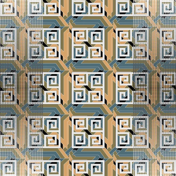 Motif Grec Demi Ton Sans Couture Fond Vectoriel Grunge Répétez — Image vectorielle