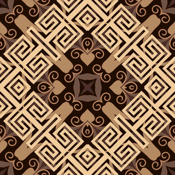 ギリシャの部族の民族スタイルシームレスなパターン 幾何学的なカラフルな背景 ベクトル繰り返しパターン化された背景 ギリシャキー 幾何学的な形状 菱形と抽象的な装飾 — ストックベクタ