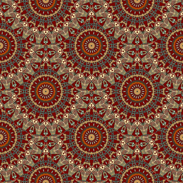 Geflieste Griechische Mandalas Nahtlose Muster Ethnischer Stammeshintergrund Vektorblumenkulisse Moderne Ornamente — Stockvektor