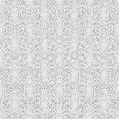 Beyaz desenli mandalas desensiz. Vektör süslemeli ışık arkaplanı. Modern arkaplanı tekrar et. Fraktal çizgiler, yuvarlak şekiller, daireler. Geometrik soyut fayanslı süsler. Dekorasyon tasarımı.