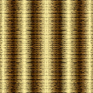 Kabartmalı 3D vektör kusursuz desen. Süslü grunge altın arkaplan. Geometrik desenli tekrar arkaplanı. Kabartma efektli yüzeysel süsler. Sonsuz doku. Kalıplı altın meta maddesi.