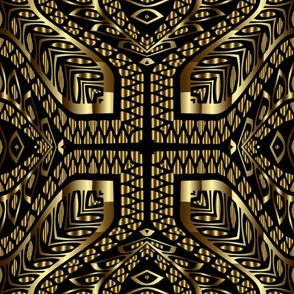 Gestructureerd Goud Naadloos Patroon Abstract Grunge Vector Achtergrond Decoratieve Herhaling — Stockvector
