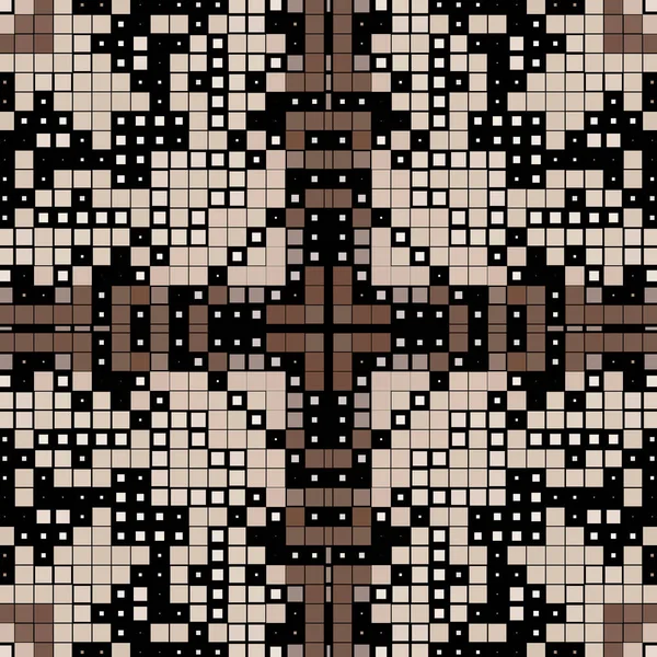 Pixelnahtloses Muster Mosaik Quadrate Bunten Vektorhintergrund Wiederholen Sie Die Digitale — Stockvektor