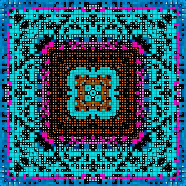 Квадратный Бесшовный Рисунок Мозаика Красочный Векторный Фон Повторите Цифровой Фон — стоковый вектор