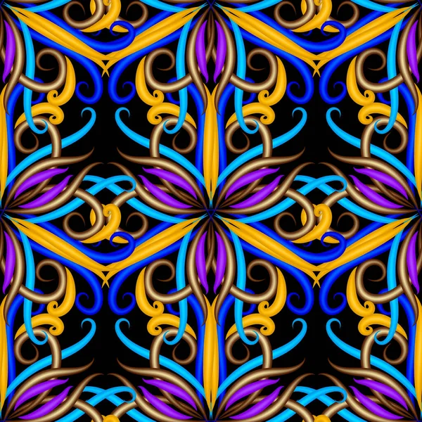 Patrón Floral Sin Costuras Fondo Ornamental Vectorial Fondo Repetición Lujo — Archivo Imágenes Vectoriales