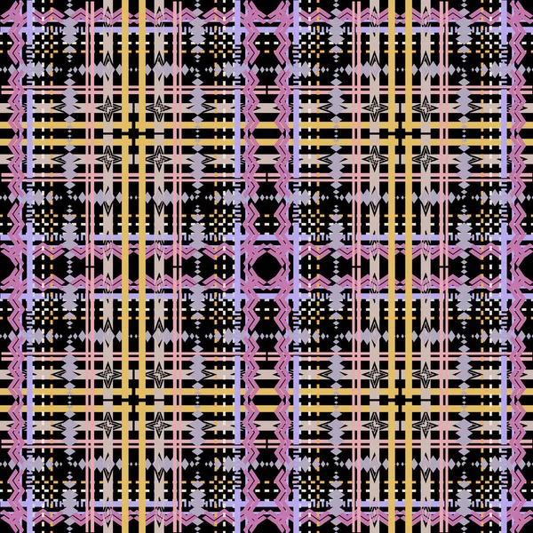 부족적 솔기없는 패턴이야 줄무늬의 플라스미드 백그라운드를 기하학적 타르탄은 추상적 사각형 — 스톡 벡터