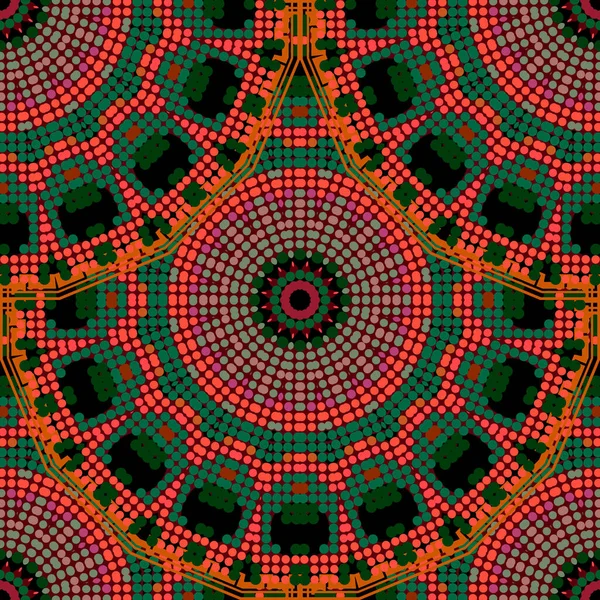 Floral Gepunktetes Nahtloses Muster Bunte Kreise Hintergrund Wiederholen Sie Die — Stockvektor