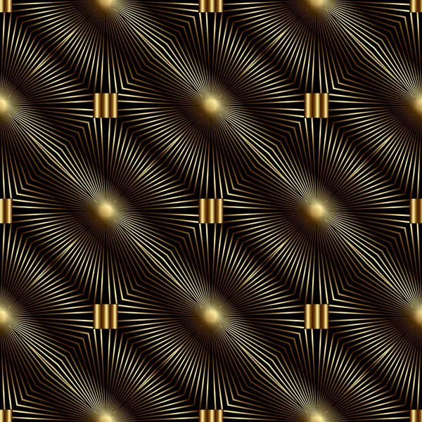 Złote Diagonalne Paski Bezszwowy Wzór Teksturowane Dekoracyjne Tło Wektora Nowoczesna — Wektor stockowy
