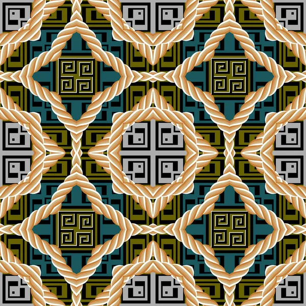 Nahtloses Muster Ornamentalen Griechischen Stil Ethnische Stammesvektor Bunten Hintergrund Wiederholen — Stockvektor
