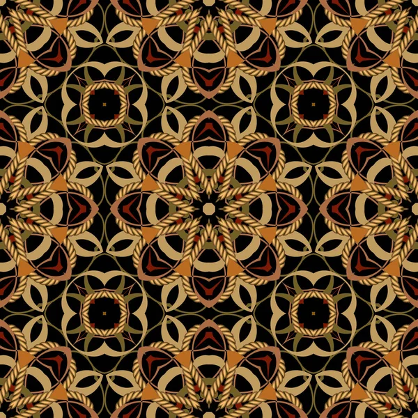 Lignes Florales Motif Sans Couture Vintage Fond Cordes Ornementales Cordes — Image vectorielle