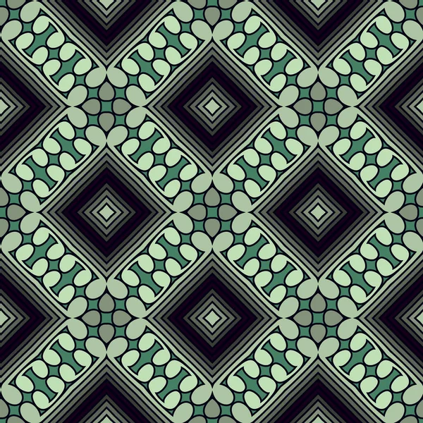 半色调无缝图案 矢量装饰半色调背景 雅致的绿色现代设计 具有效果的漂亮装饰几何装饰品 Rhombus — 图库矢量图片