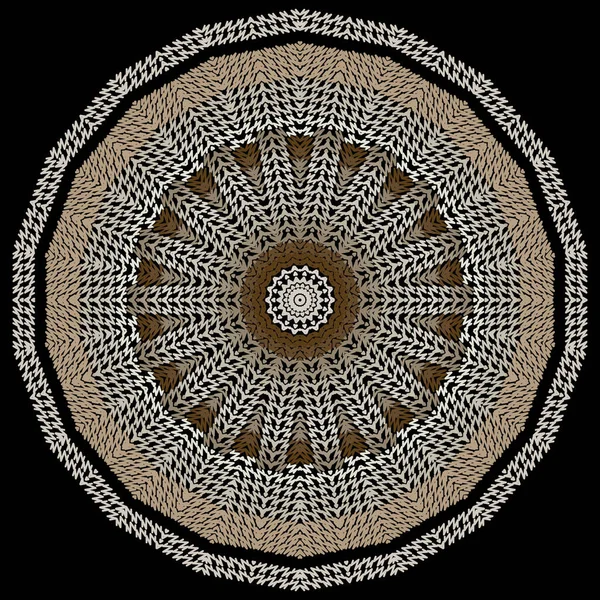 Houndstooth Mandala Mönster Vektor Texturerad Grunge Bakgrund Färgglada Upprepa Bakgrund — Stock vektor