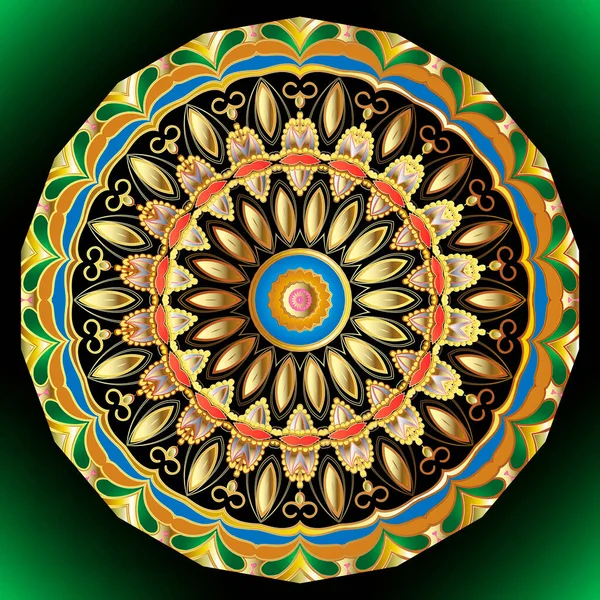 Patrón Mandala Paisley Colorido Floral Fondo Ornamental Decorativo Vectorial Brillante — Vector de stock