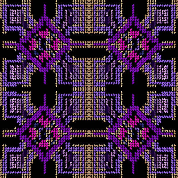 Teksturowane Gobeliny Styl Bezszwowy Wzór Wektorowe Dekoracyjne Tło Powtarzaj Geometryczne — Wektor stockowy