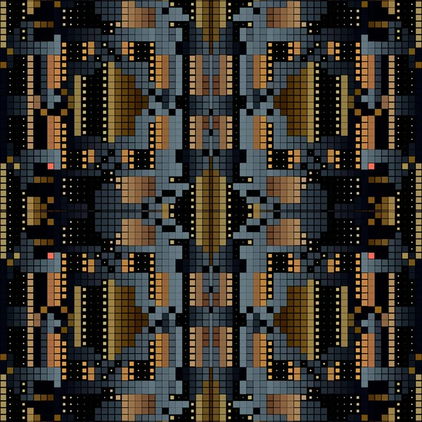 Zlatá Mozaika Bezešvé Vzor Strukturované Pozadí Polotónovaných Čtverců Opakovat Ozdobný — Stockový vektor