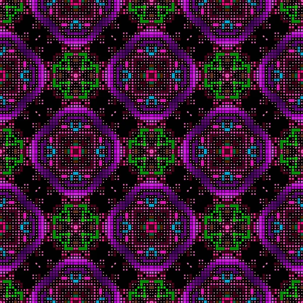 Pixelated Barevné Mozaiky Bezešvé Vzor Vektorové Digitální Pozadí Geometrický Polotón — Stockový vektor