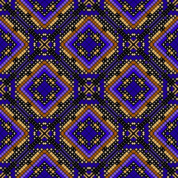 Цветной Пиксельный Мозаичный Бесшовный Узор Векторный Цифровой Фон Геометрический Полутоновый — стоковый вектор