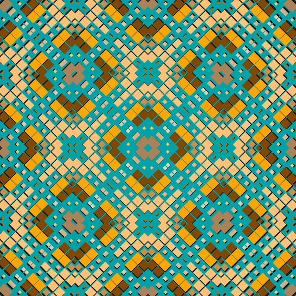 Цветной Пиксельный Мозаичный Бесшовный Узор Фон Векторной Цифровой Сетки Геометрический — стоковый вектор
