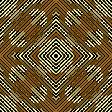 Altın noktalı çizgiler, modern kusursuz desen. Vektör desenli altın Deco arka plan. Grunge yarım tonluk arka planı tekrarla. Soyut çizgi sanat geometrik altın süslemeleri. Yarım ton lüks dekoratif doku..